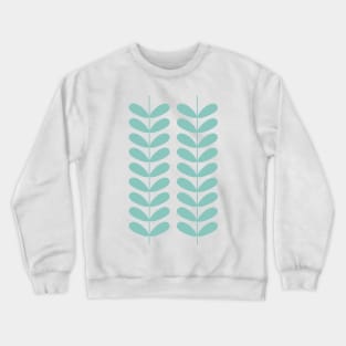 Aqua Blue Retro Flowers Crewneck Sweatshirt